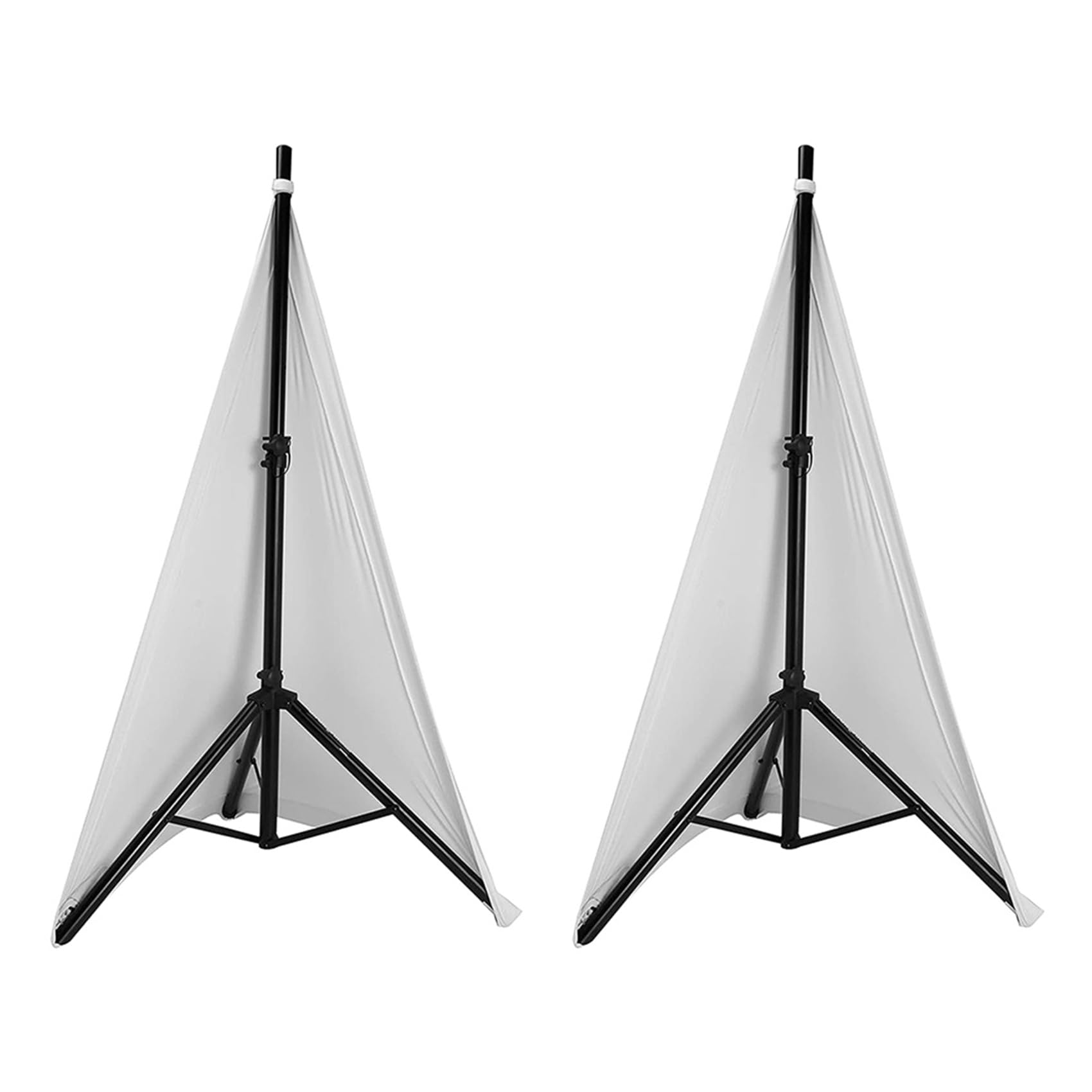 Lot de 2 coques de support de haut-parleur, support de haut-parleur, trépied, voile, pour salle de répétition DJ, discothèque, scène et trépied, extensibles (sans support), blancs
