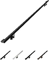 ConceptFusion 4ft Black Aluminum ADA Handrail Grab Bar Kit with Adjustable Steel Brackets, Wall Return, Powder Coated