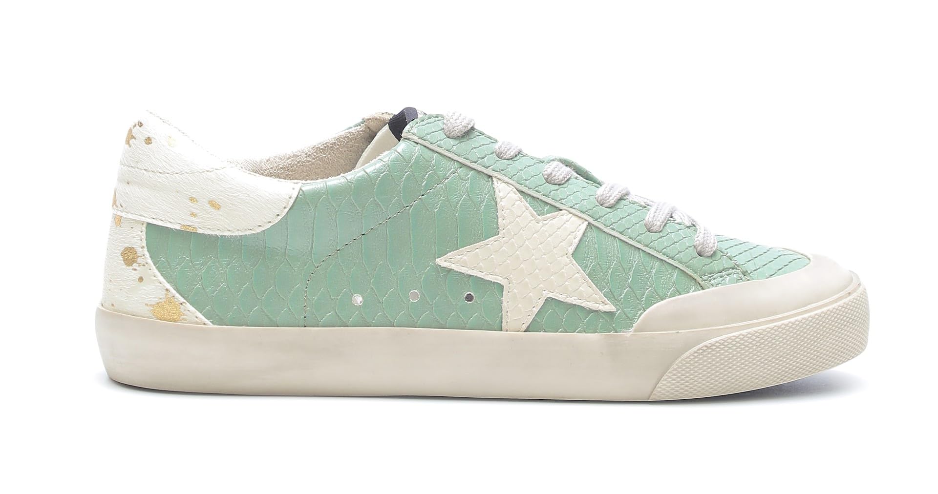 Mi.iM Sadie Rubber Sole Lace-up Leather Star Sneakers