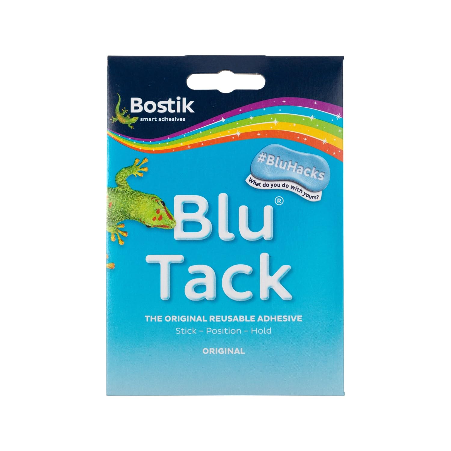 BOSTIK Blu Tack Hellblau – Dauerplastische, wiederverwendbare Klebemasse (46 g)