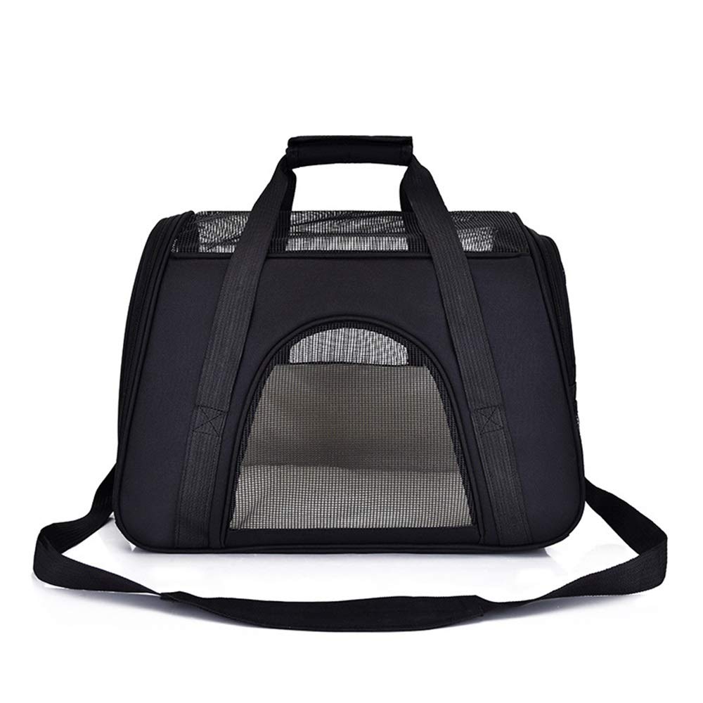 Sac à bandoulière chien respirant cage de transport voyage noir