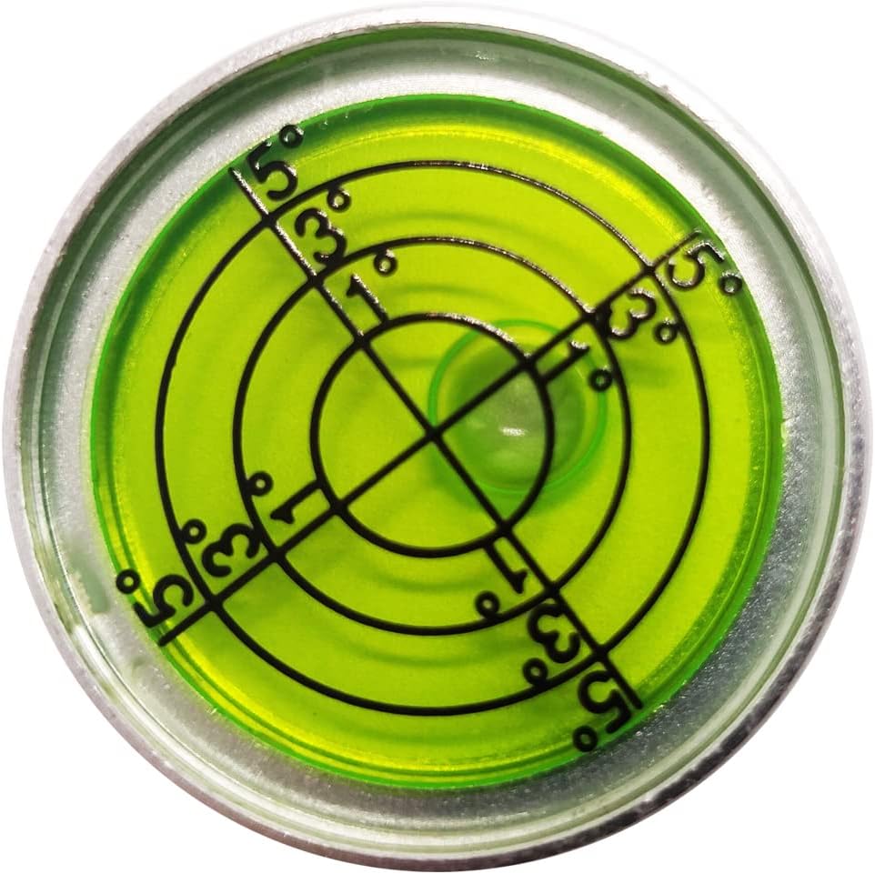 Aluminium High Precision Horizontal Leveler Bead Bubble Level Tool Circle Round Diameter 1.2 Inch 30mm (Black,Green)