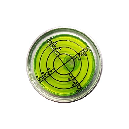 Aluminium High Precision Horizontal Leveler Bead Bubble Level Tool Circle Round Diameter 1.2 Inch 30mm (Silver,Green)