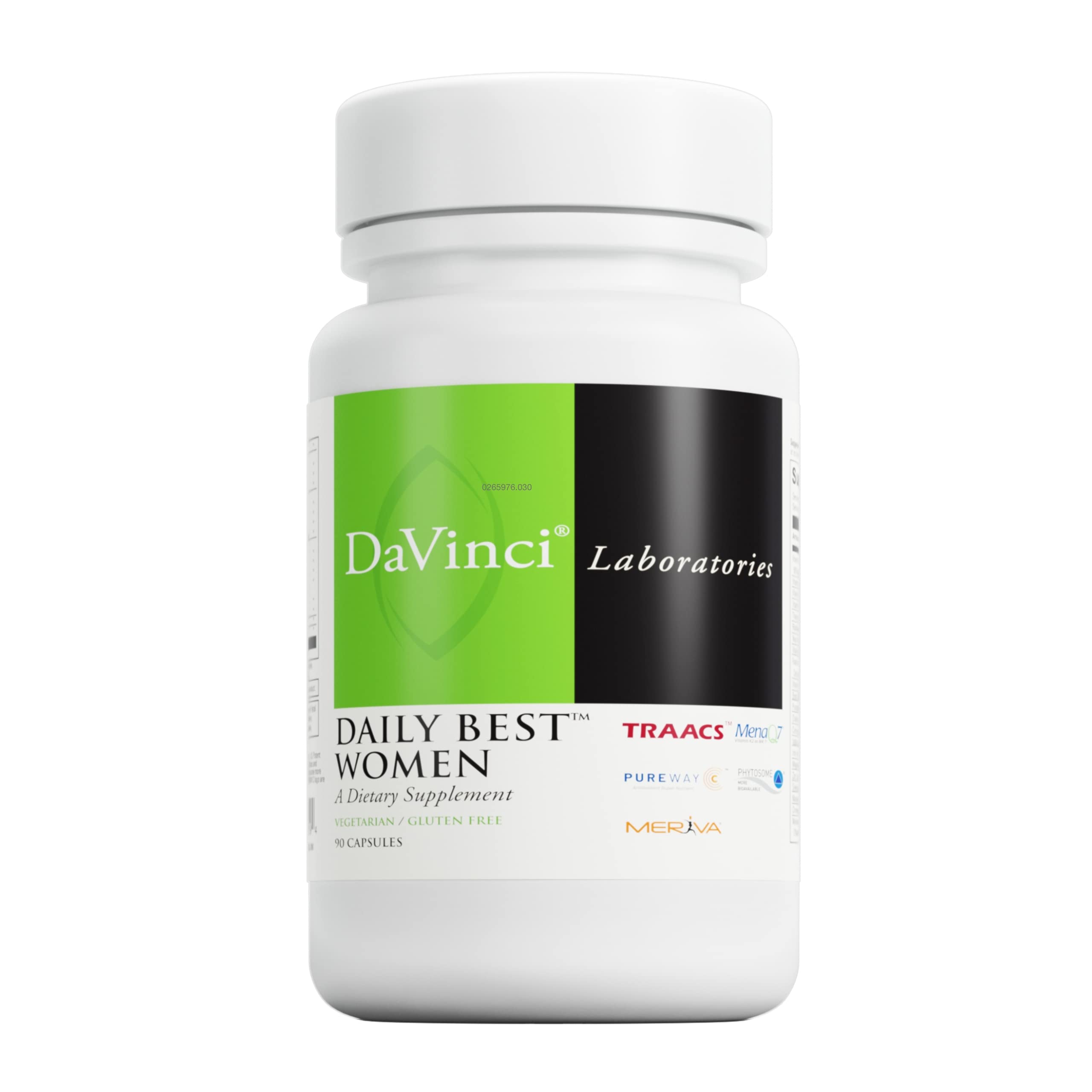 DAVINCILabs - Daily Best Women - A Dietary Supplement with Vitamin B6, Vitamin B12 Vitamin C, Vitamin K2, and More - Vegetarian, Gluten-Free - 90 Capsules