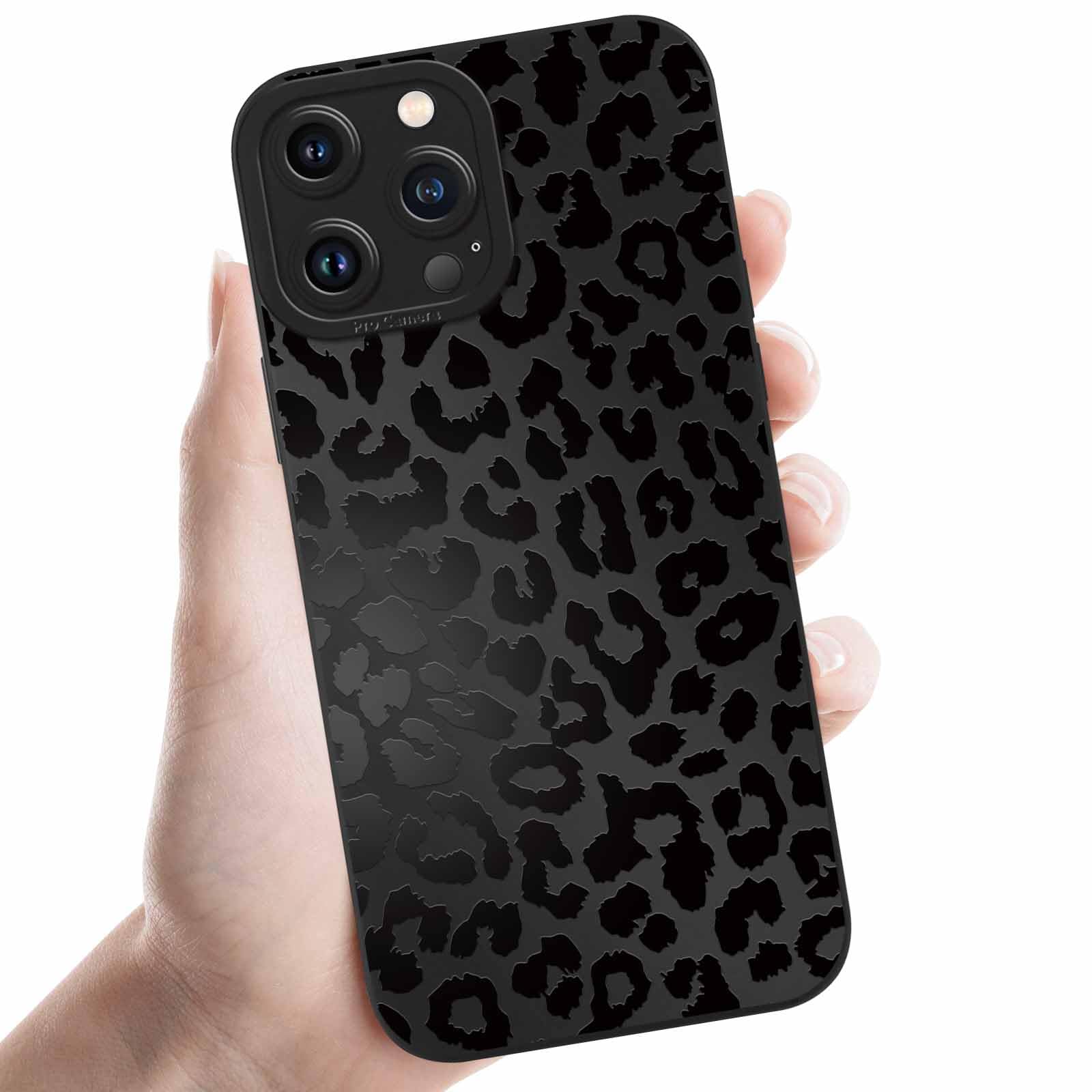 Coalbooliy Funda para iPhone 11 Pro 5,8'' Negro Carcasa Suave TPU Ultrafina Silicona Aesthetic patrón Leopardo, Antigolpes Bumper Protección de Cámara niña Regalo Case Móvil, 04
