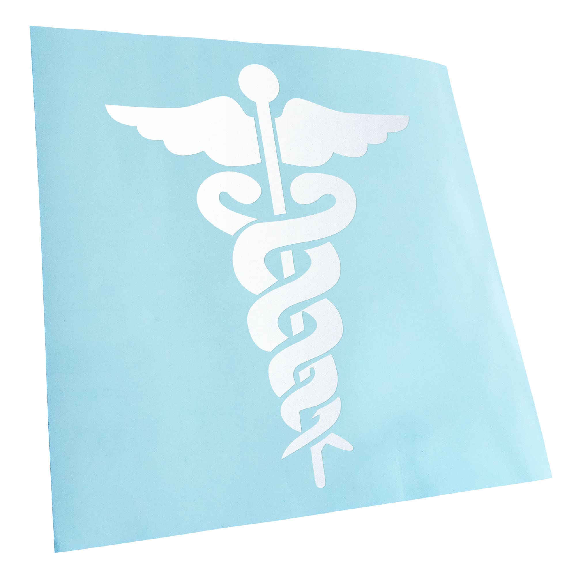 Kiwistar - Car Sticker - Matte White - 12.5 x 10 cm Aesculapstaff - Doctor's Symbol - Snakes - Rear Window Car Sticker Weatherproof for Car Truck Moped Truck - Sticker Exterior Self-Adhesive Tuning