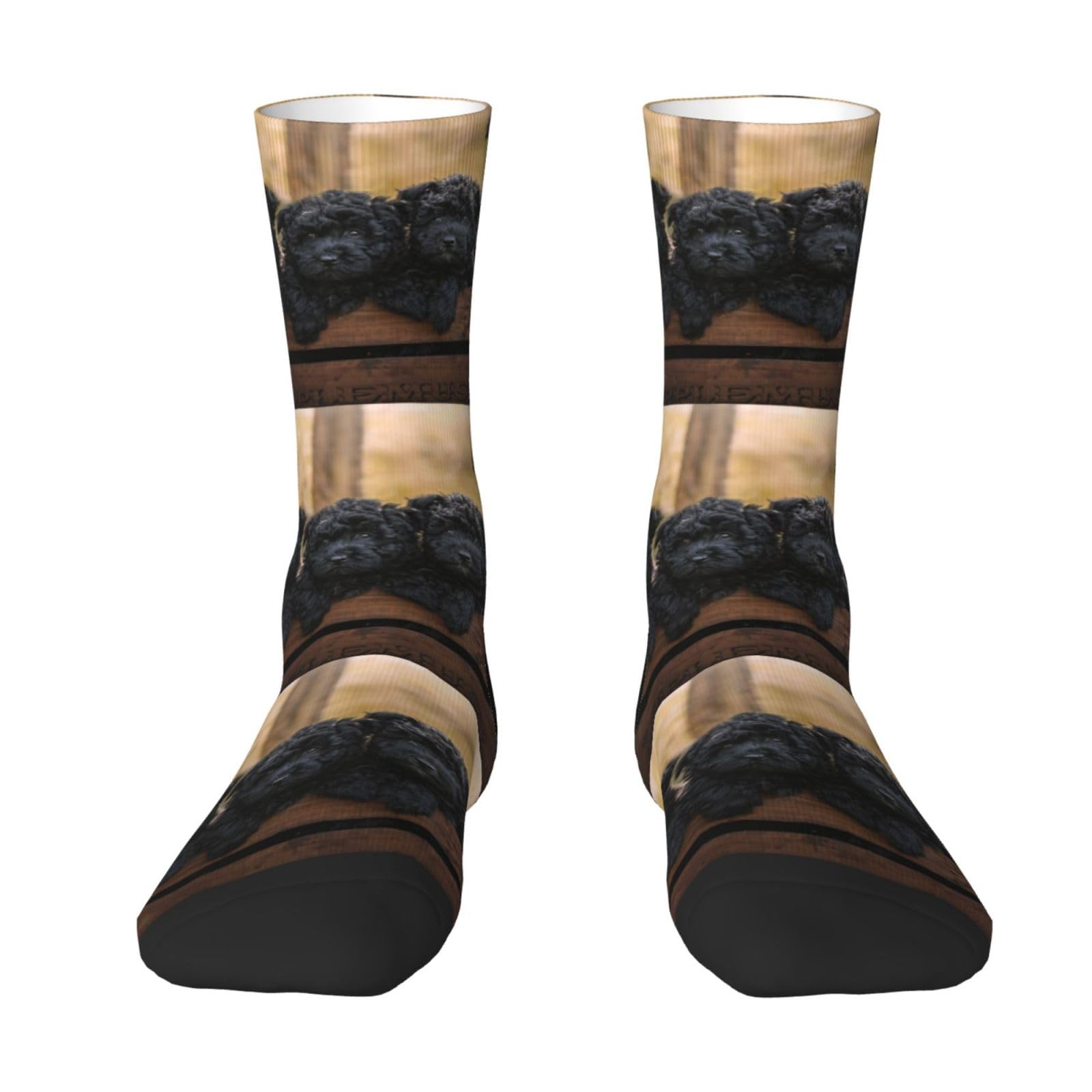 Yandm Unisex As Picture Affenpinscher Family Puppies Black Dogs Monkey, Crew Socks Compression Socks Casual Novelty Sports Socks For
