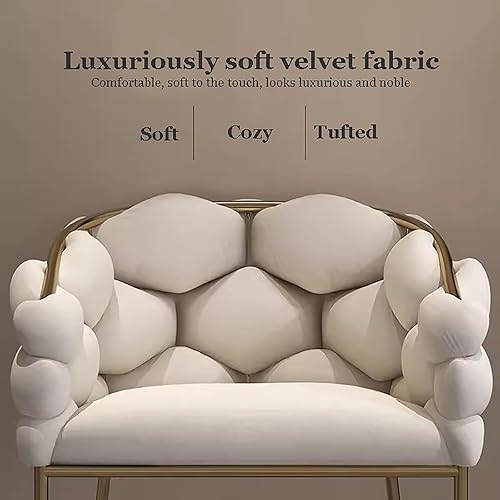 Miniatura 5 de Silla decorativa de terciopelo de lujo, silla de oficina tapizada de terciopelo, silla de terciopelo copetudo, silla de tocador con respaldo y patas