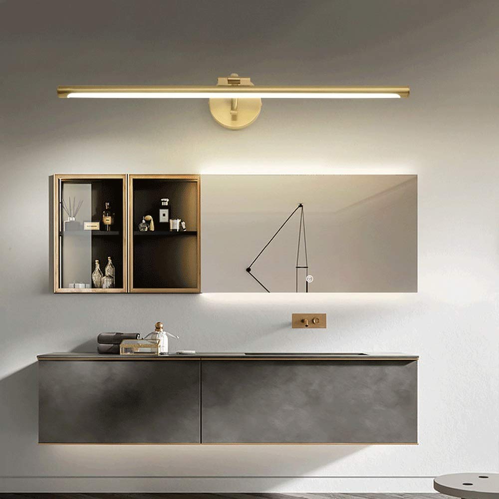 Siet Illuminazione da parete da bagno 3 Colore TEMP TEMP LED LED Lampada a specchio a LED 270 ° Ruotable Interno in ottone Specchio Specchio Lampada a 3 colori Modifica per armadietto specchio Dressin