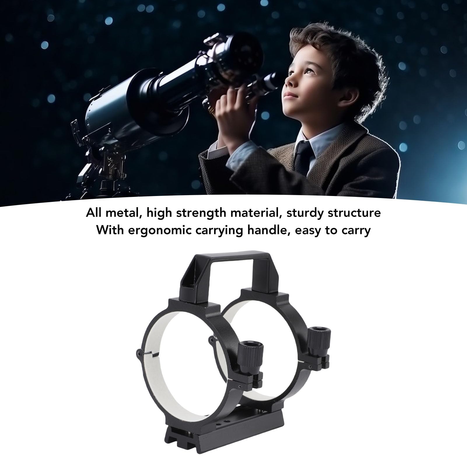Anillo de Tubo de Telescopio Abrazadera de Aluminio Versátil para Tubos de Telescopio de 80-90 Mm Protege el Tubo Ideal para Observación Al Aire Libre