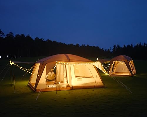 Miniatura 8 de Vidalido Tienda de campaña para 8 a 10 personas con 3 puertas y 2 habitaciones, tienda de campaña familiar grande, de doble capa, impermeable,