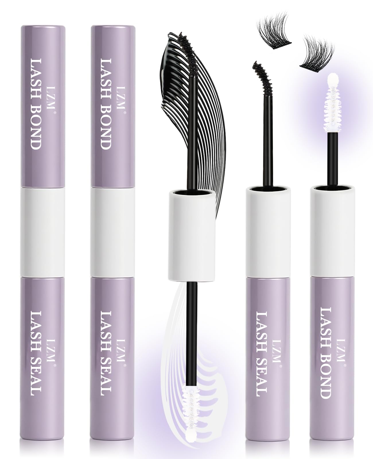 LZM Wimpernkleber Lash Bond And Seal - 2pcs Langlebig Wimpernkleber Schwarz Wasserdicht Wimpern Kleber Extensions Sichere Formel Bond And Seal Lash Glue Einfach Zu Bedienen Für Make-Up