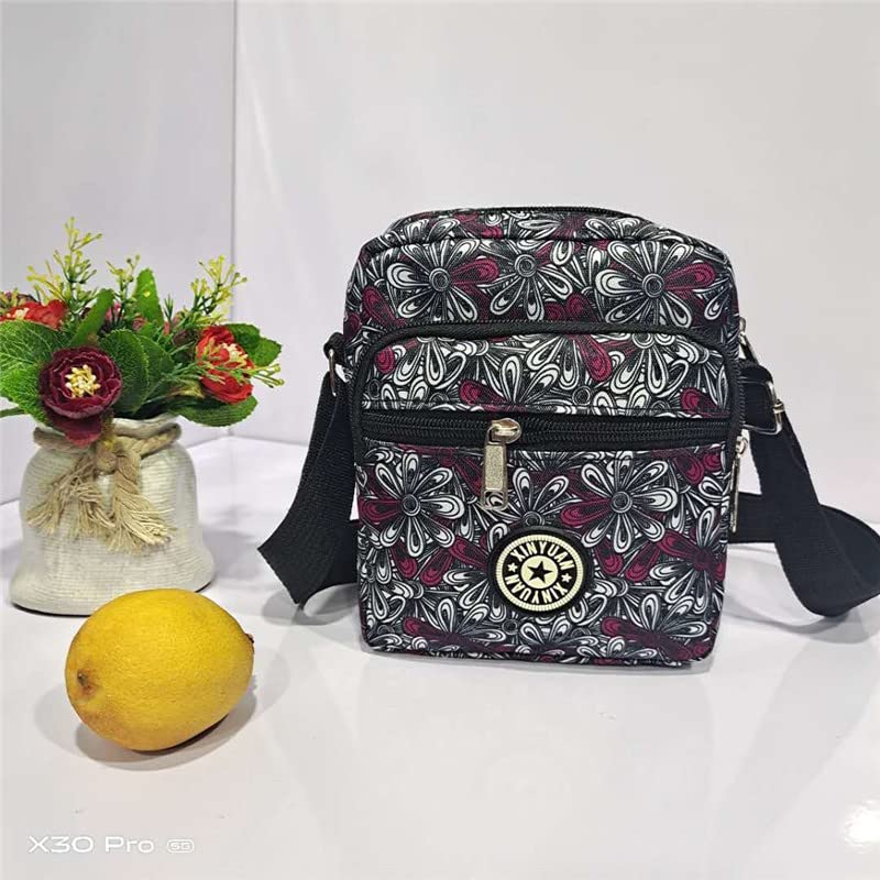 Image of MOMISY Women Mobile Messenger cellphone Bag Ladies Nylon Shoulder Cross Body Long Strap for College, Outing, Travelling, Work