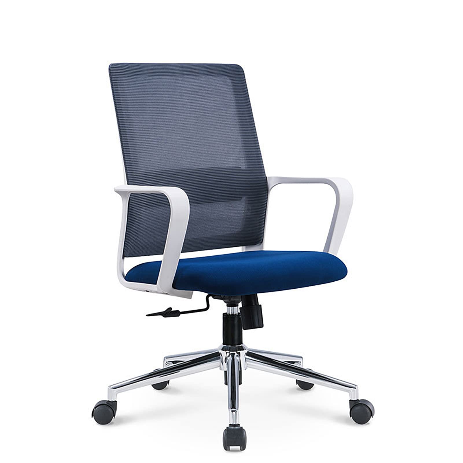 Krzesło biurowe Ergonomiczne podparcie lędźwi, krzesło biurowe Krzesło do domowego biura, Krzesła robocze do domowego biura z podłokietnikiem, zagłówkiem (Gray Blue Without Headrest)