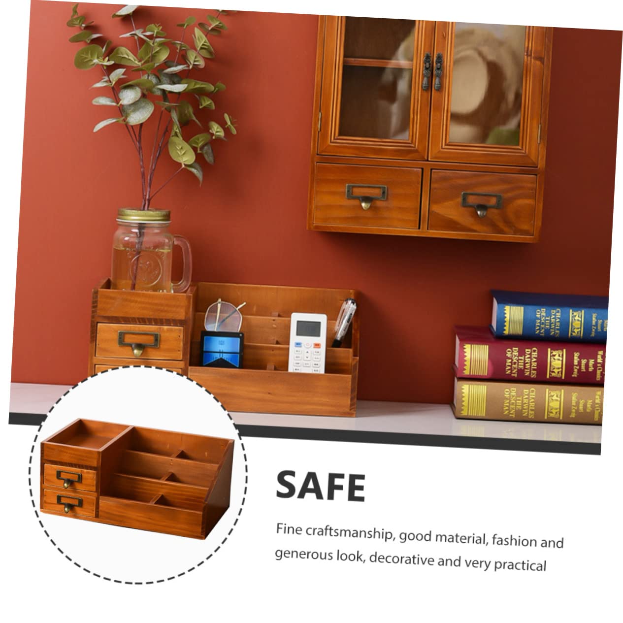 Zerodeko Sechsfacher Schreibtisch Organizer mit 2 Schubladen, Lagerbehälter