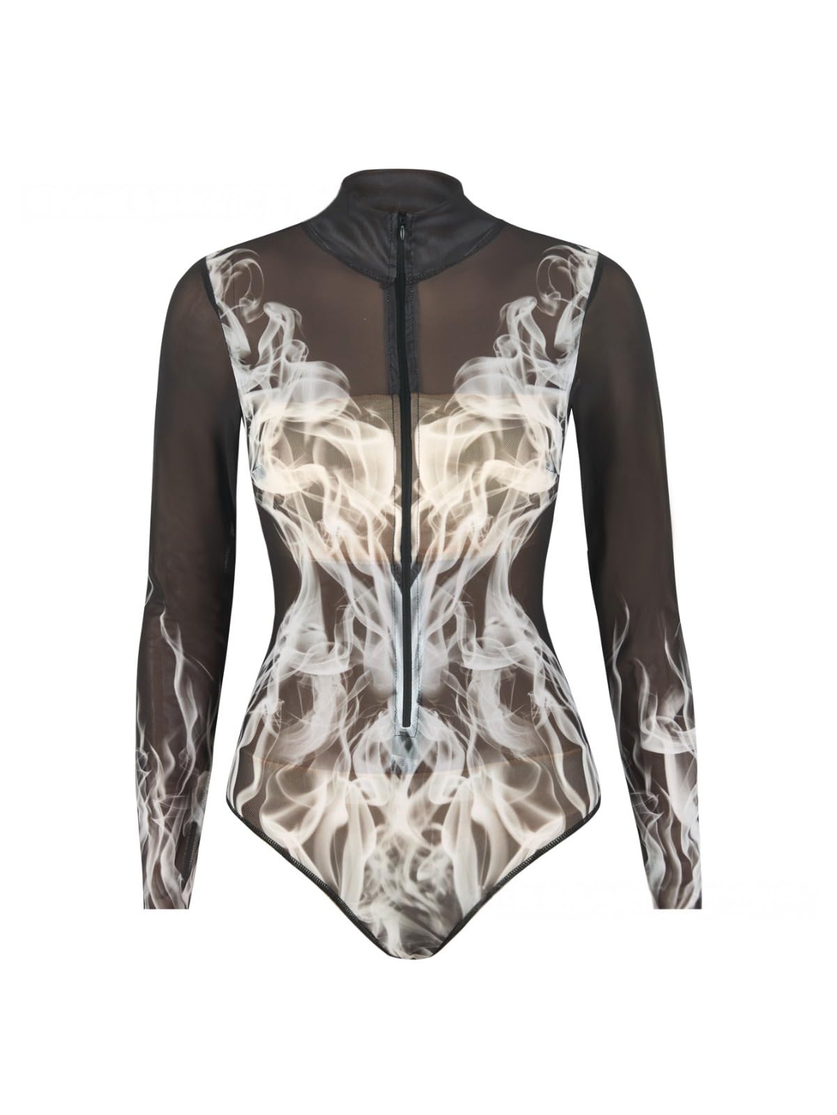Costume da bagno da donna completamente coperto, 2 pezzi, costume da bagno Burkini Rash Guard stampato a maniche lunghe con cerniera e reggiseno integrato, pantaloni lunghi per nuoto, surf, spiaggia