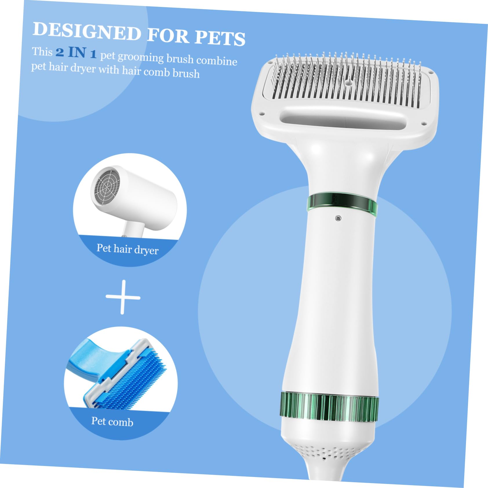 Sosoport Pet Blow Dryer Comb for Dogs and Cats Grooming Hair Brush Sprayer with Adjustable Temperature and Long Cord