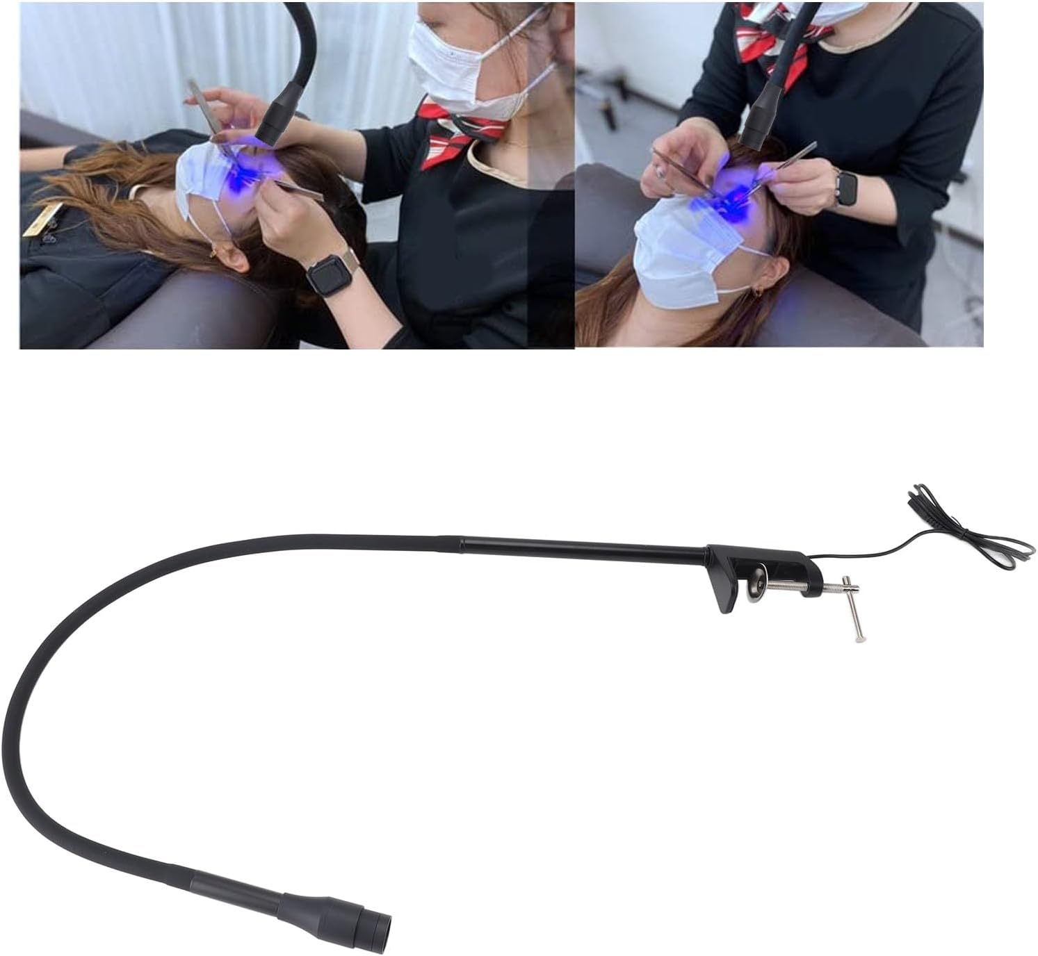 Professional 5W Flexible LED Eyelash Extension Gel Curing Lamp with Foot Pedal, Lightweight Lash Artists Lamp for Salon Use