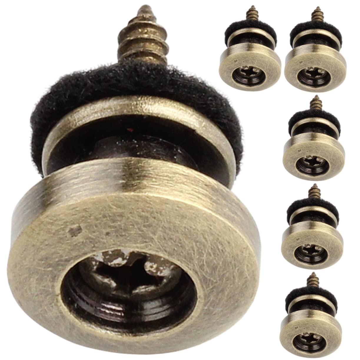 Abaodam 6pcs Guitar Strap Lock Buttons Durable Acoustic Electric Bass Replacement Resistant Strap Pegs Easy Install for Ukulele Classical Guitar and Bass