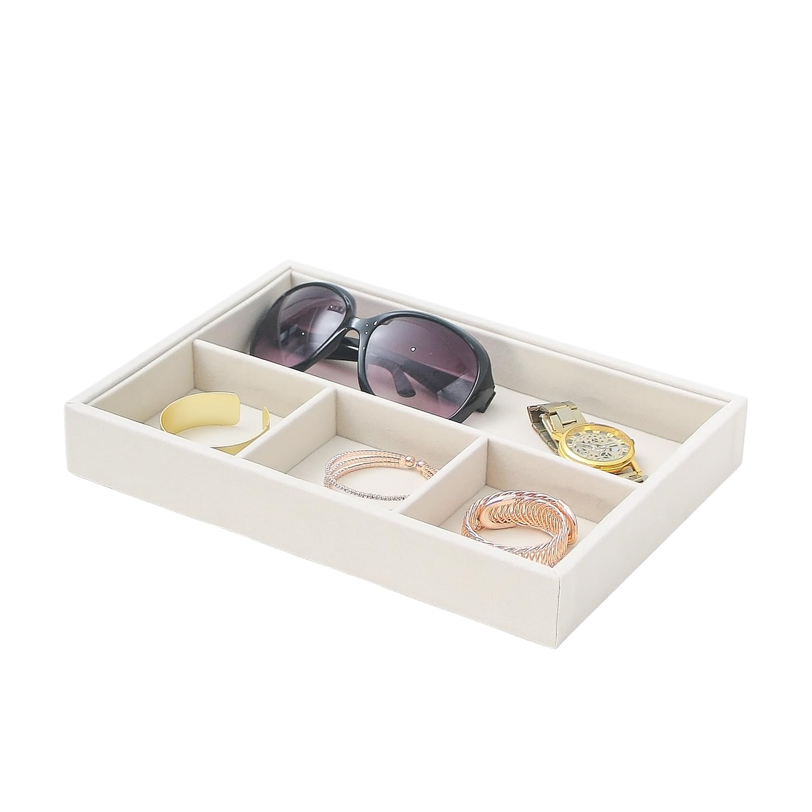 Bandeja organizadora de mesita de noche, bandeja de almacenamiento de escritorio para joyas, gafas de sol, teléfono, reloj, perfume, lápiz labial, mesita de noche, bandeja de soporte multiusos para