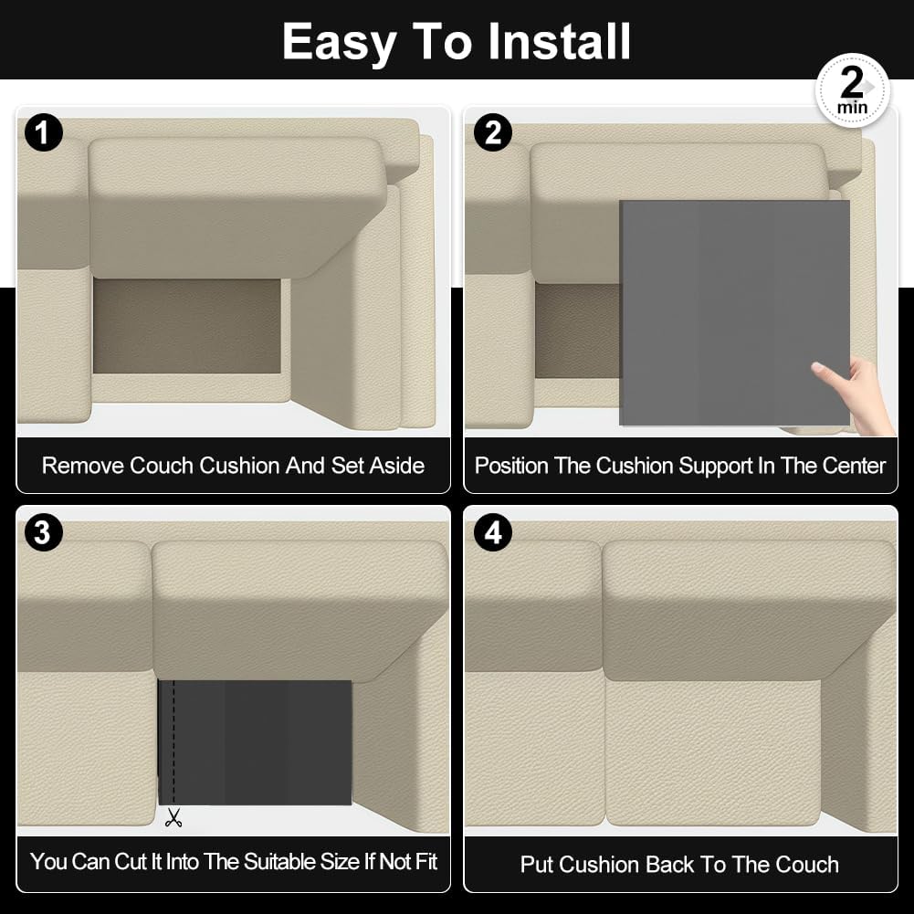 3PCS Couch Cushions Support for Sagging Seat, 45D Sofa Cushion Support for Sagging Couch Seats, High Density Foam Furniture Seat Sagging Repair