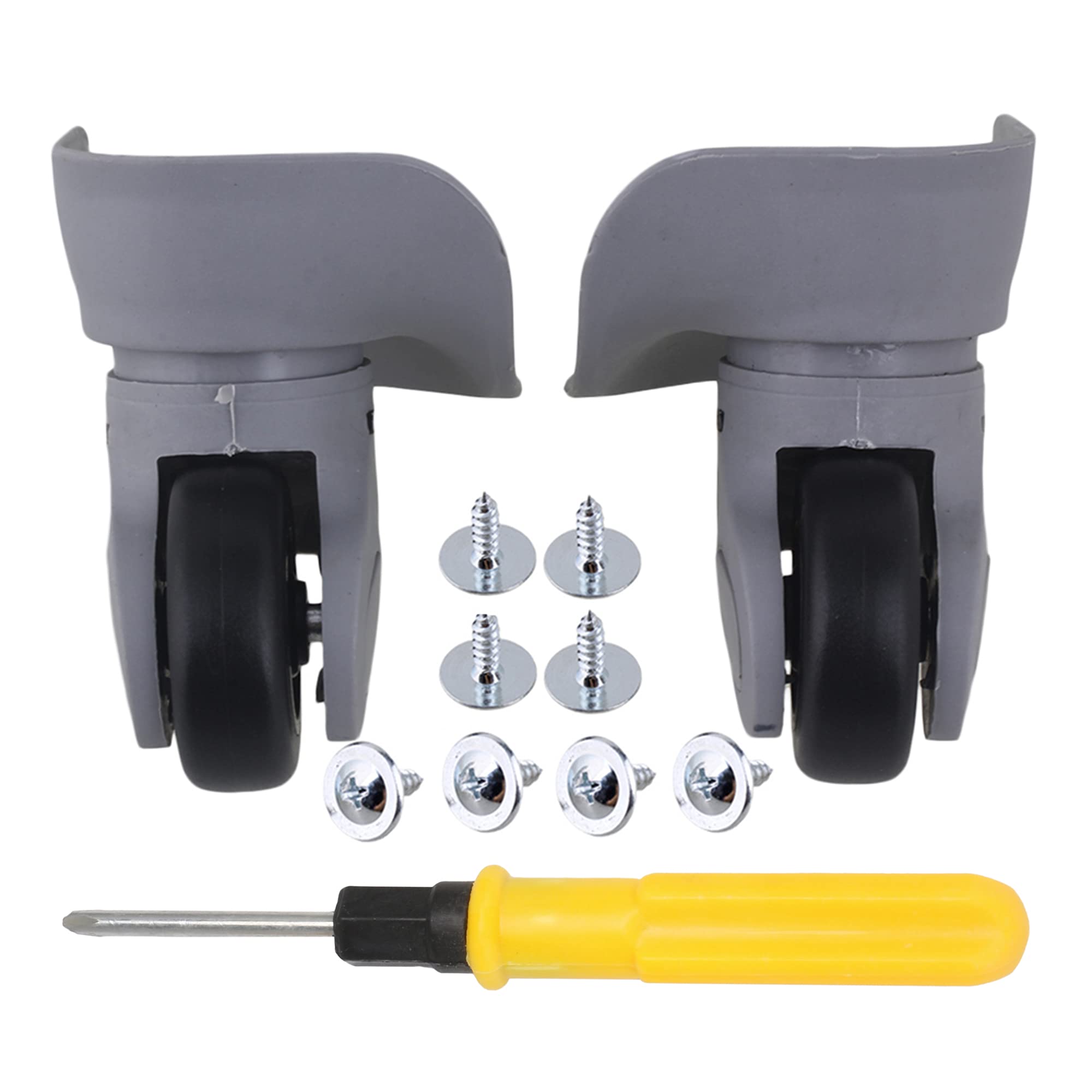 RDEXP Roues de Bagage Gauche et Droite 9.1cmx9.7x4.9cm, Gris et 10 vis, Bricolage et Remplacement