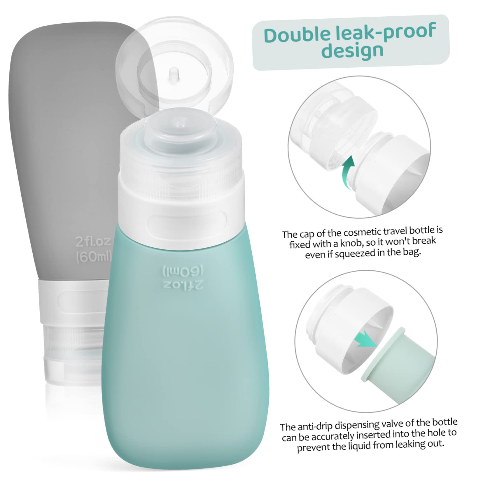 FRCOLOR 12pezzi Flaconi Ricaricabili Squeeze Da Viaggio Contenitori Per Shampoo e Detergenti Impermeabili e Facili Da Riempire Per Bagagli e Attività All Aperto