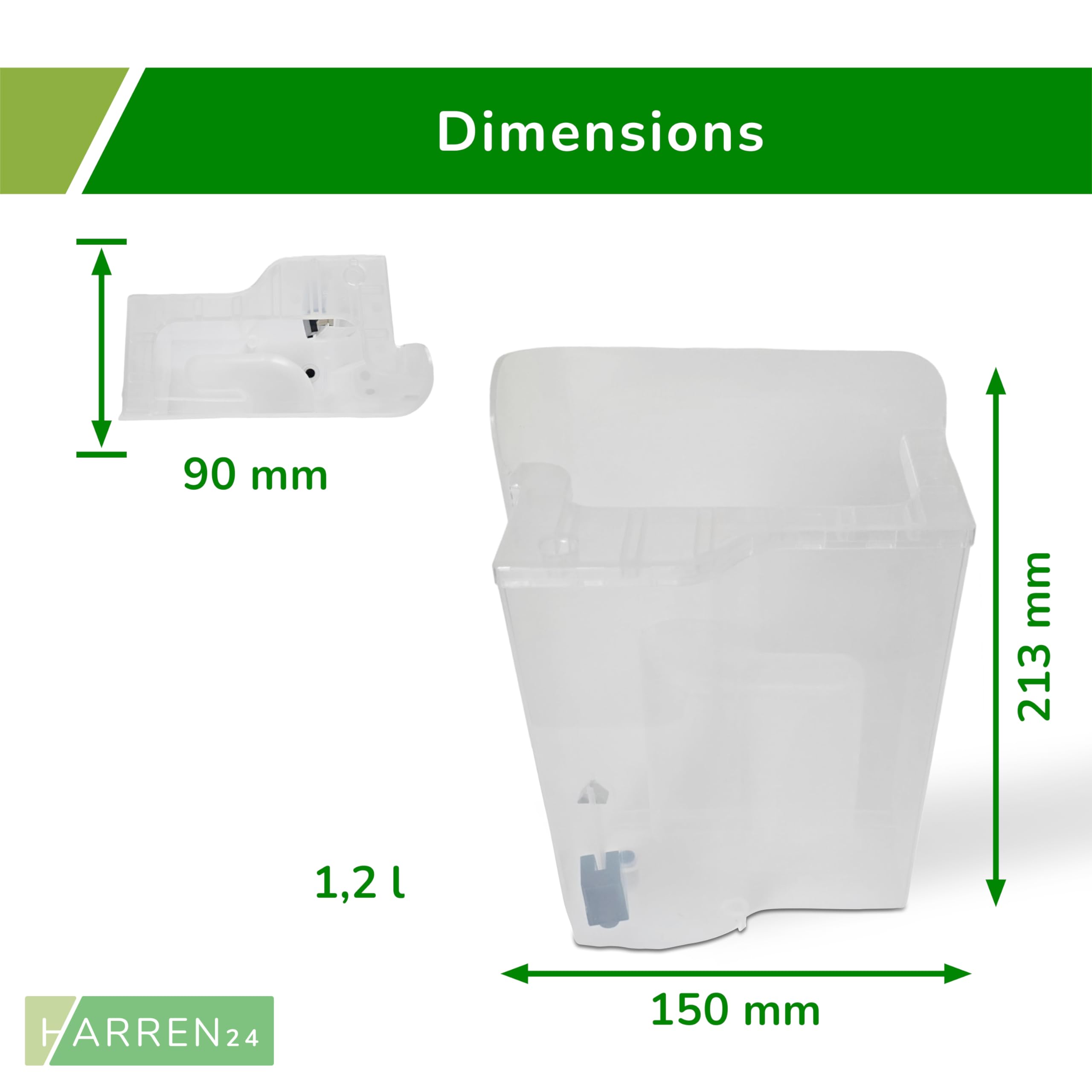 Réservoir d'eau CP9213 compatible avec Philips Senseo Quadrante, version B uniquement ! HD7863, HD7864, HD7865, HD7866, HD7868, réservoir d'eau numéro de pièce 42225956281