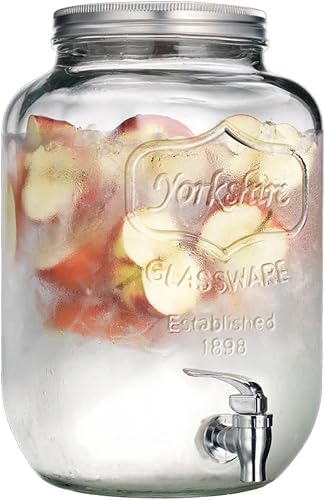 Miniatura 8 de Circleware Sun Tea Mason - Dispensador de bebidas de vidrio con tapa, cristalería de entretenimiento para agua, jugo, licor de cerveza, kombucha y