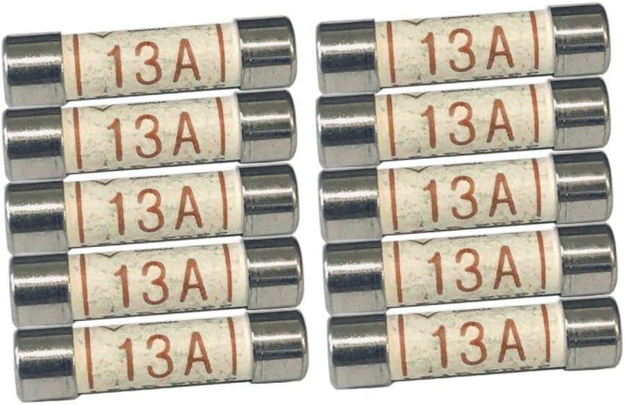 (Pack of 10) 13A Domestic Plug FUSES 13 AMP 3 PIN Plug Cartridge FUSES