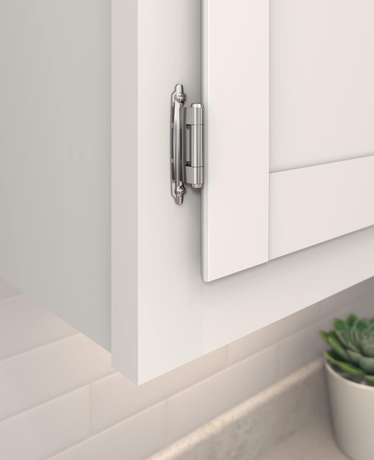Amerock BPR763026 | Face Frame Cabinet Hinge | Variable Overlay 𝐇inge with Reverse Bevel | Polished Chrome | 2 Pack | Self-Closing 𝐇inge | Face Mount 𝖧inge | Cabinet Door 𝖧inge