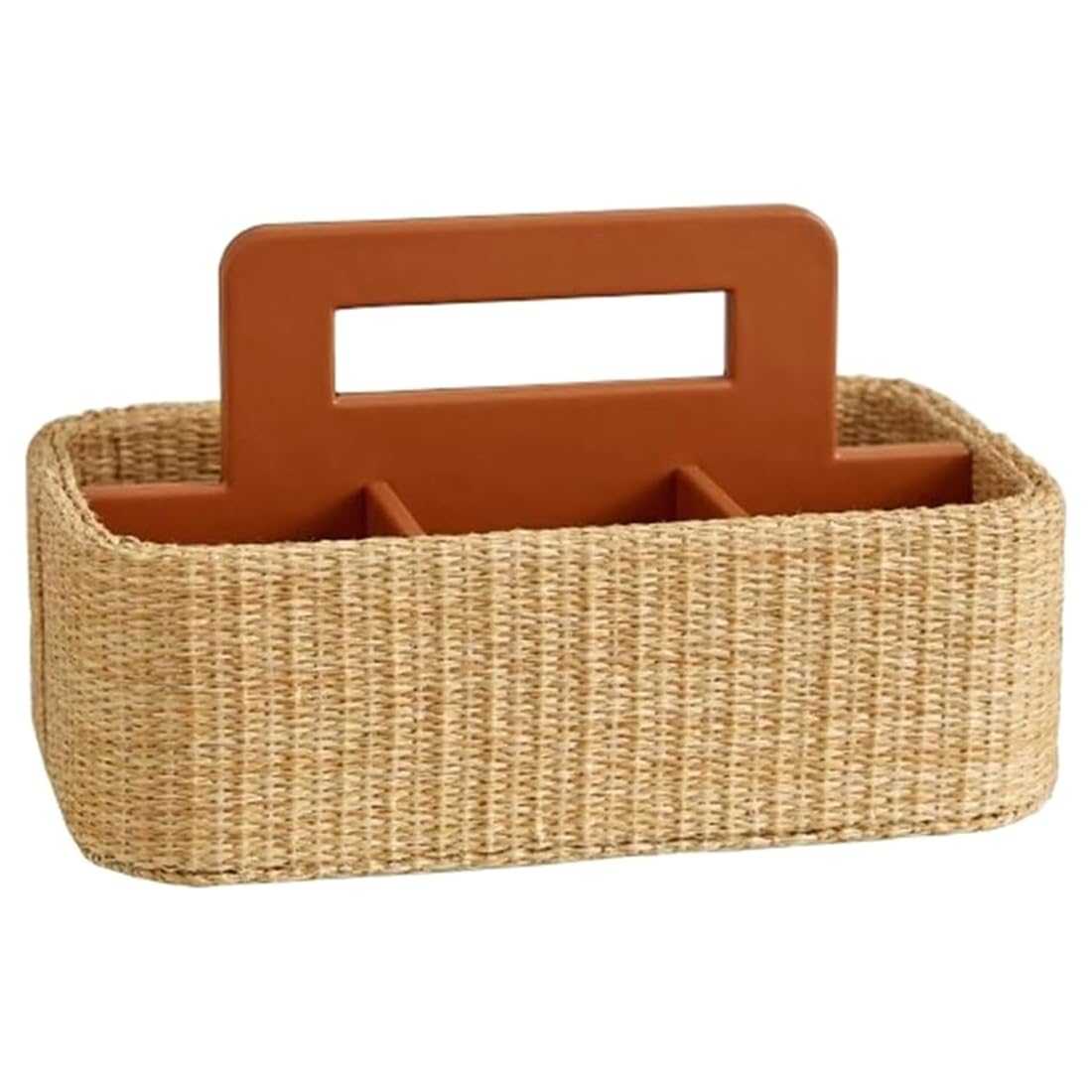 Vjsujehgy Jewelry Box Desktop Organizer Leather Storage Basket Rattan Handheld Remote Control Organizer