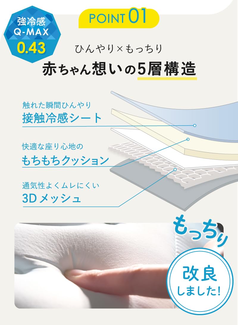 (ケラッタ) エアハグ ファン付きベビーカーシート 冷感 トリプルひんやり体感−6℃ 赤ちゃん チャイルドシート 保冷剤2個付き (グレー) - 4