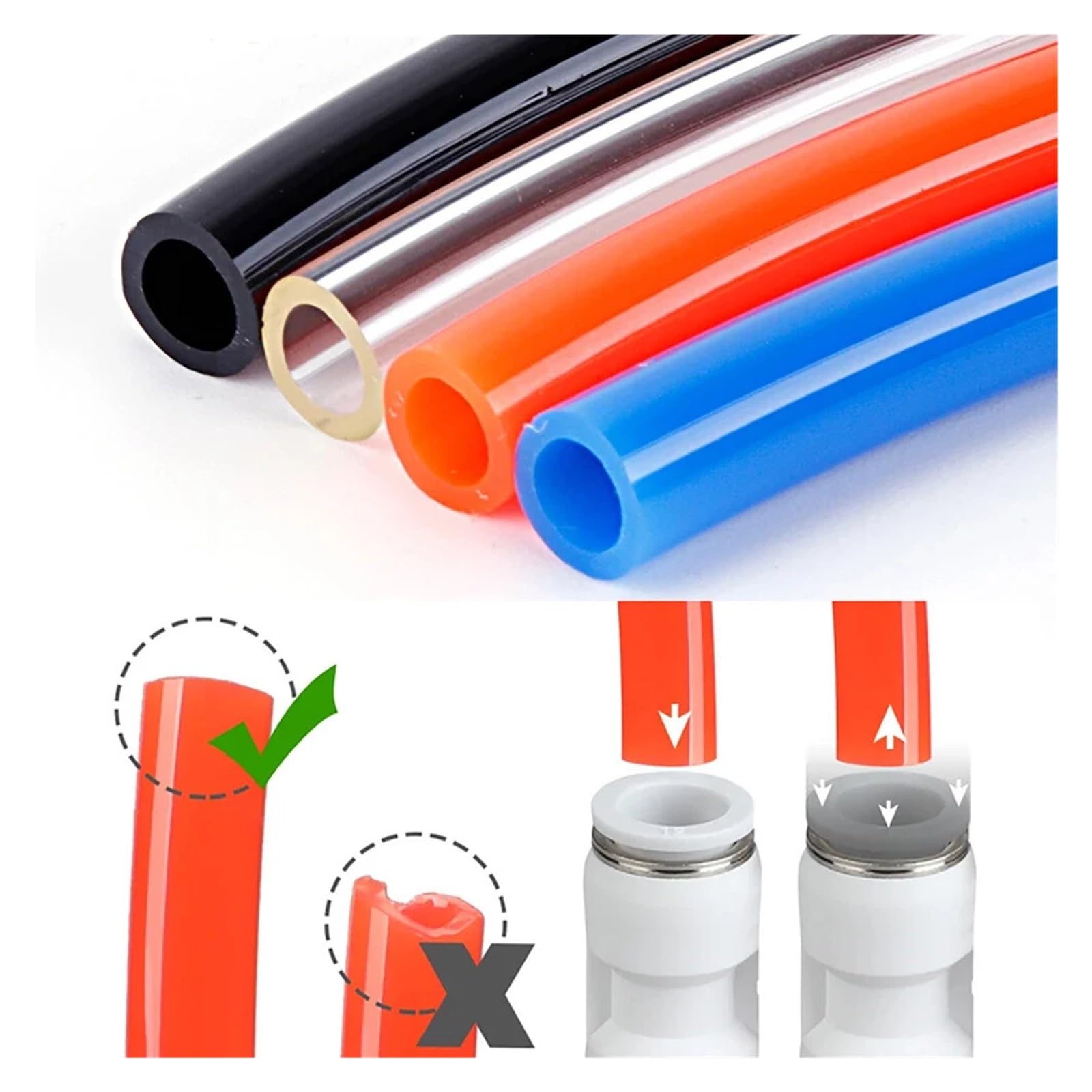 Mangueras neumáticas Tubo Manguera Neumática Compresor Tubo De Aire Rojo Negro Azul Transparente