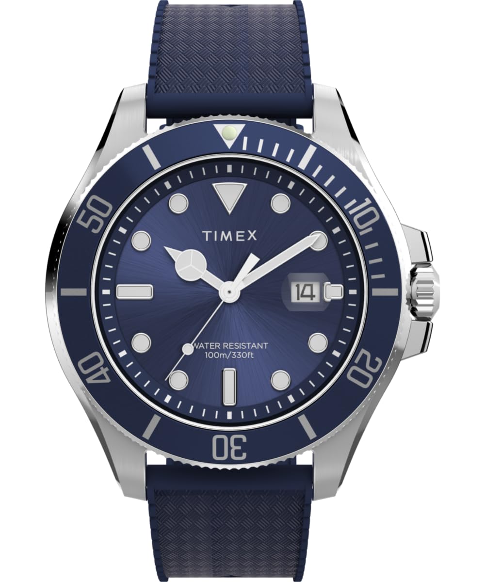 Timex Men's Harborside Coast 44 mm Watch - Blue Synthetic Strap and Blue Dial TW2Y05000
