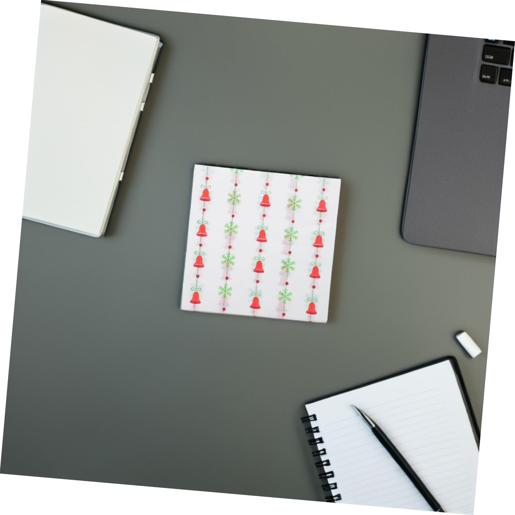 Beaupretty 120 Piezas Servilletas de Papel Navideñas Estampado de Campanas Estilo Retro Servilletas de Invierno Desechables para Decorar Fiestas de Navidad para Celebraciones Invernales