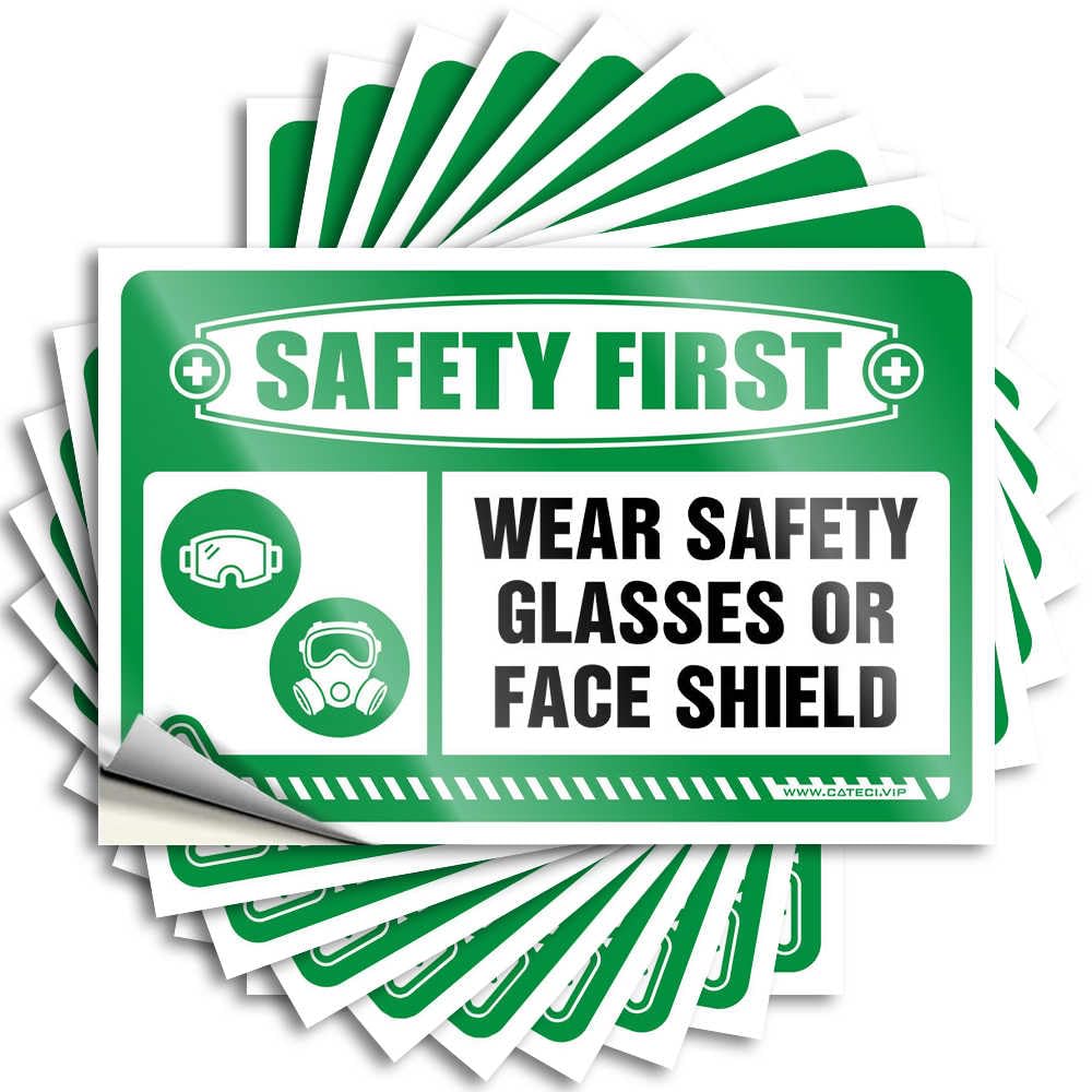 Fzfn Girls Colour Winter Quote, Cool Decor Water Safety First Wear Safety Glasses Or Face Shield | Funny Quote Military Decals(12X18cm)