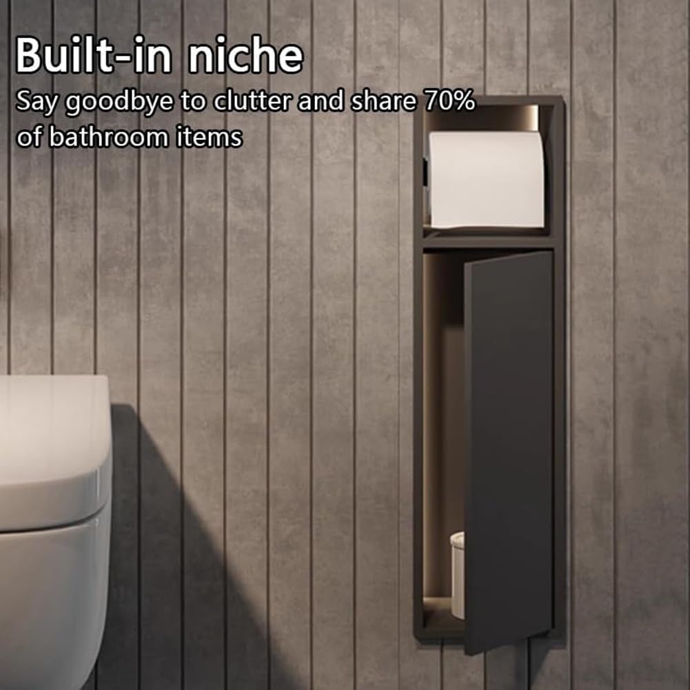 Modulo per armadietto da bagno sotto piano con porta carta igienica integrato per rinnovamento del bagno e soluzioni di archiviazione salvaspazio