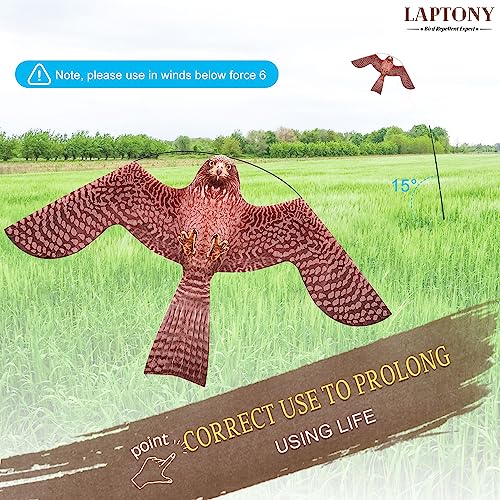 Flerigh Bird Hawk Flying Kite With Pole Crops Farm Protector Bird Scarer Flying Kite With 4M Pole-Style A #TOP5