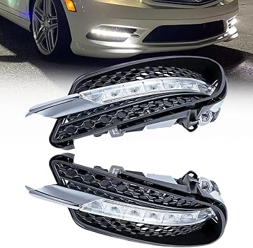 Pair LED Bumper DRL Daytime Running Lamp Fog Lights for 2008 2009 2010 2011 Mercedes W204 Sport/AMG Sport C-Class C280 C350 C300