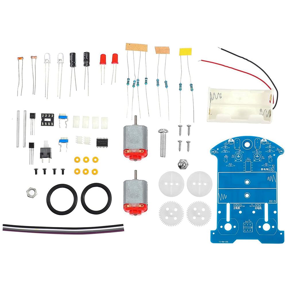 POFET D2-5 Intelligent Tracking Car Kit, Smart Car Soldering Project Kits, for Line Patrol Experimental Teaching DIY Tool - Image 2