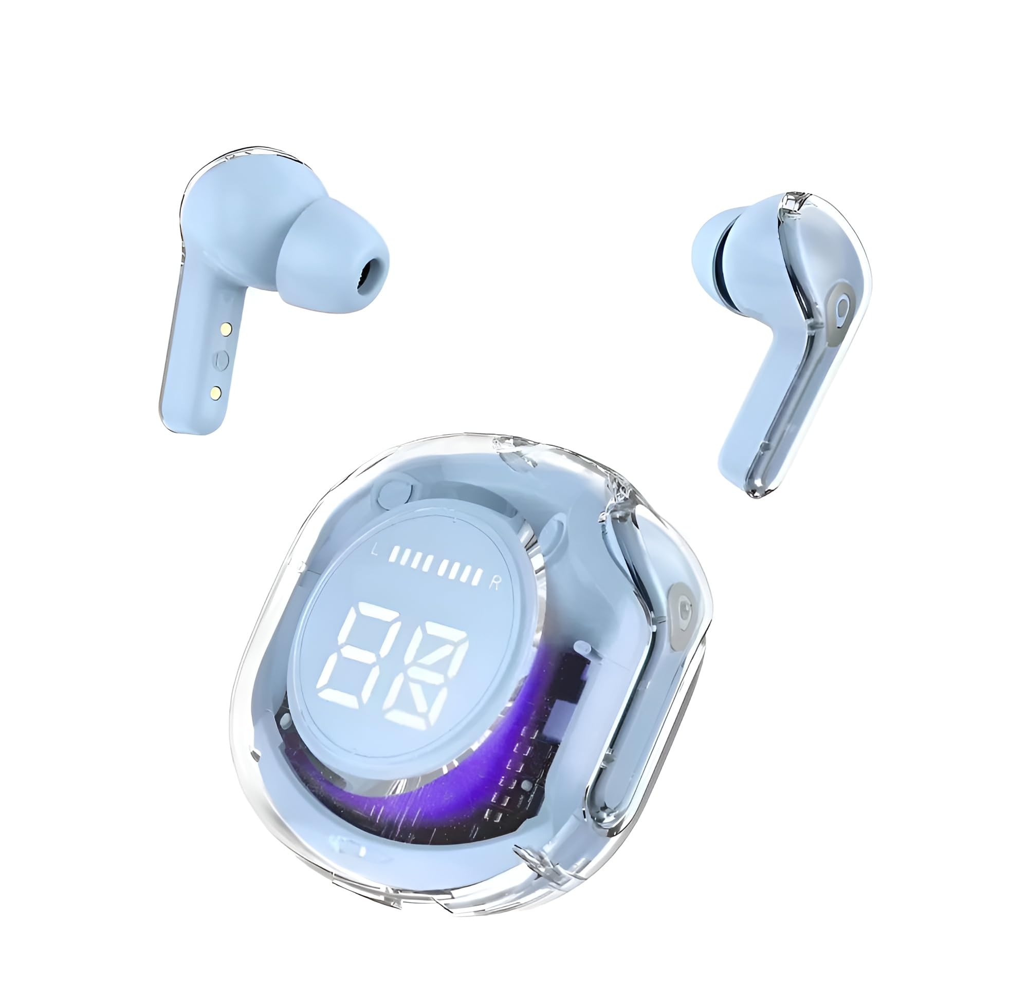 VEHOP Ultrapods Pro TWS Earbud, Bluetooth Earbuds with Display, Transparent  Design, 30 Hr Playtime with Fast Charging, Bluetooth 5.3 + ENC, 13mm HD ...