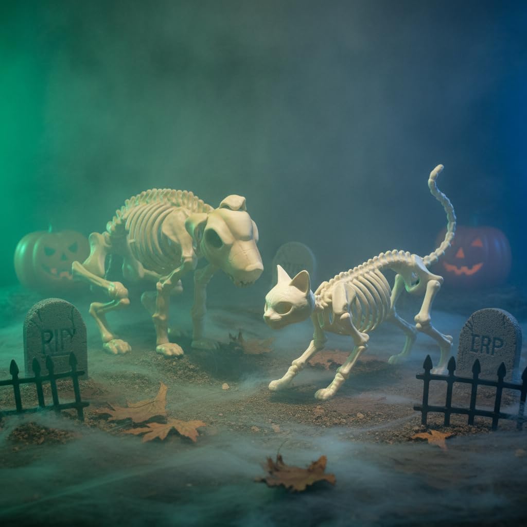 Halloween Skeleton Dog Toy, Spooky Bone Figure, Haunted House Decoration Prop