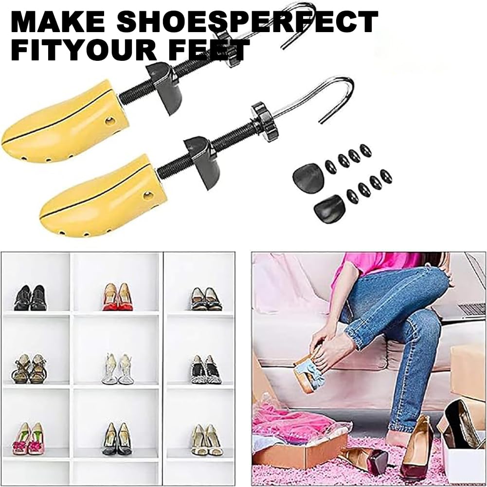 Lot De 2 Embauchoirs Unisexes Réglables, Tailles 40 À 47, Élargisseurs De Chaussures À Pied Large, Extensibles en Largeur Et en Longueur, Jaune,Female 2 to 35