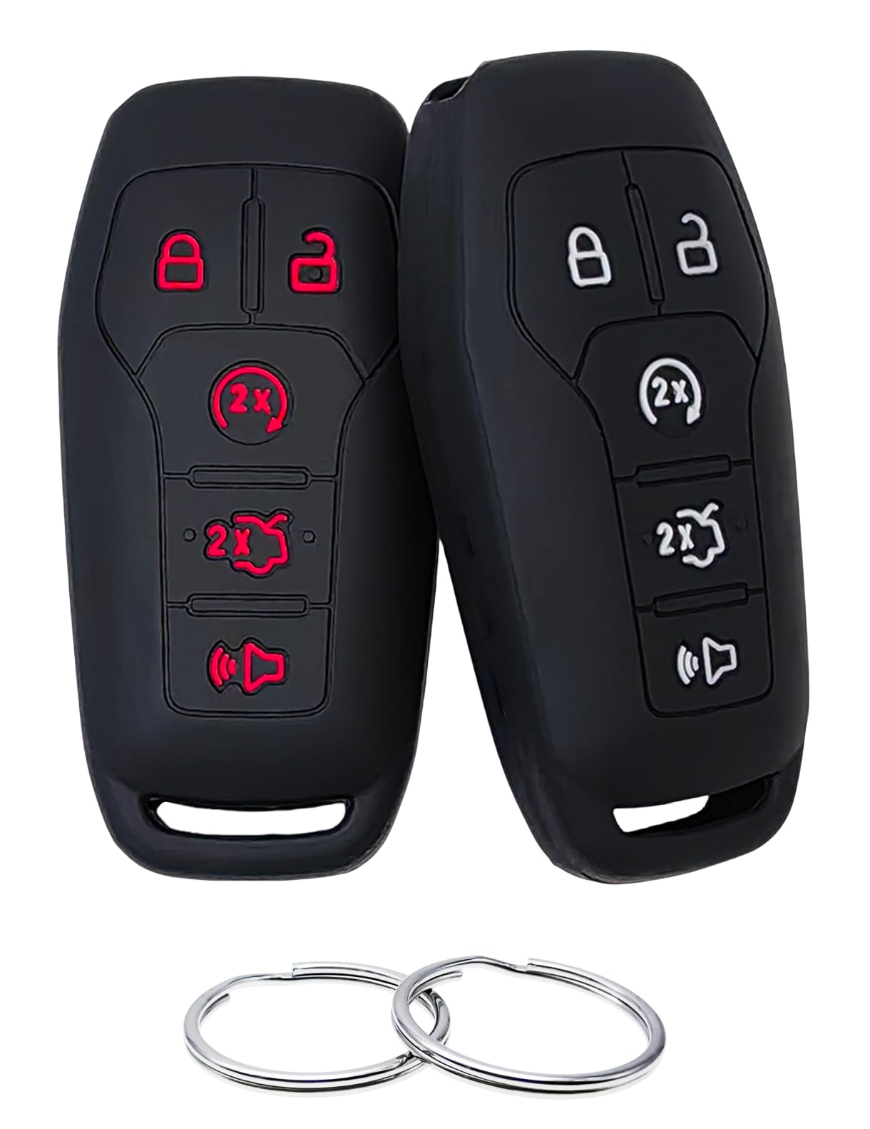 Silicone Rubber Key Fob Cover Compatible with 2013-2018 Ford Edge Explorer F-150 F-250 Super Duty F-350 Super Duty Fusion Mustang Lincoln MKX M3N-A2C31243300