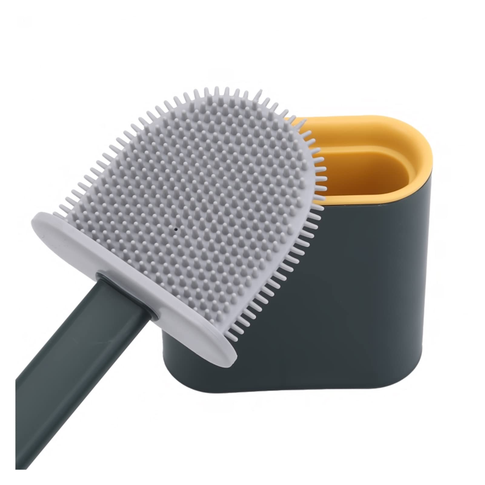 Scopino per WC in silicone flessibile con setole morbide per una pulizia rapida - spazzola per la pulizia del WC Omic con supporto - Accessori essenziali per il bagno