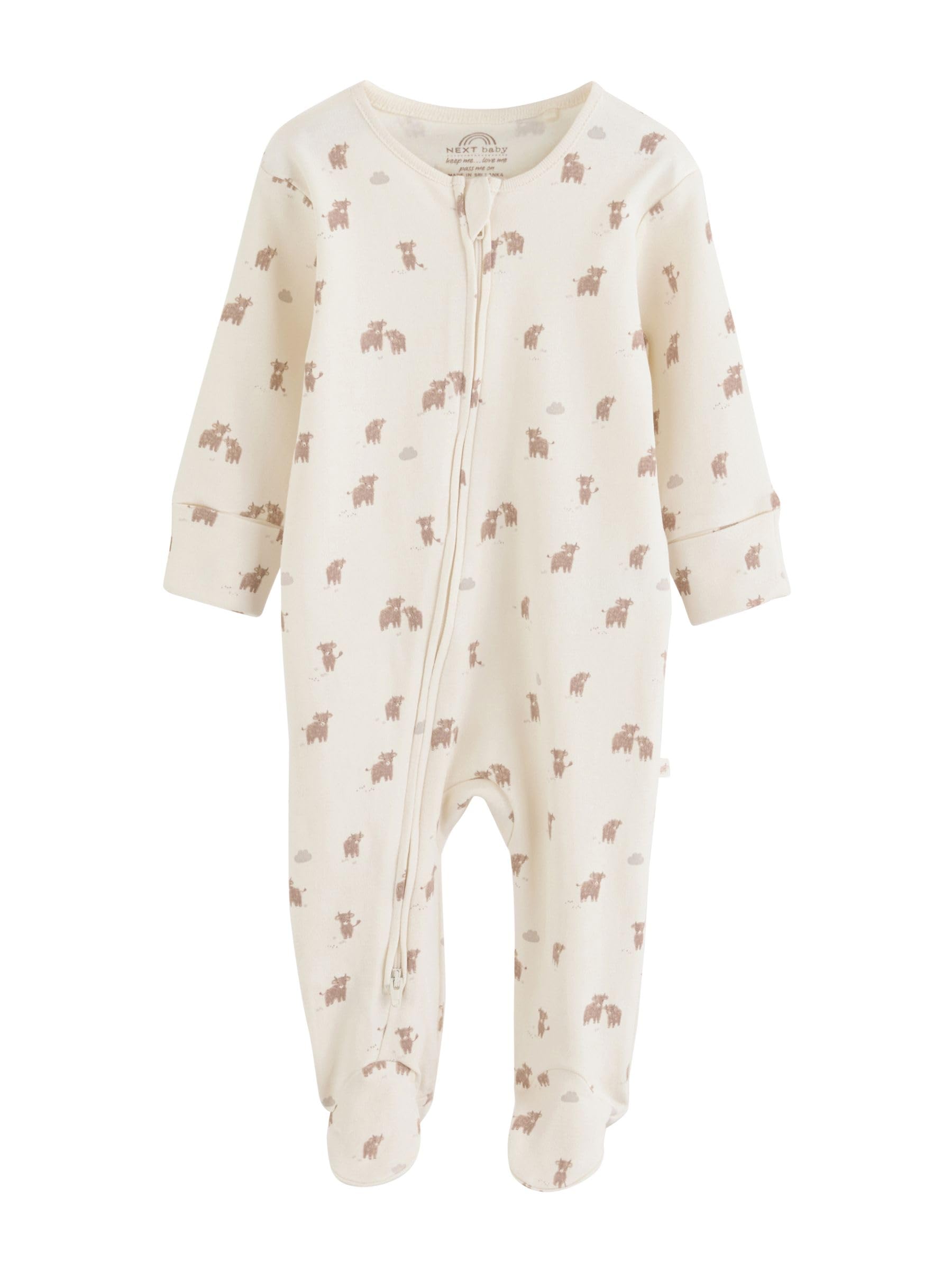 NEXT Noworodki unisex Zestaw 3 par śpioszków niemowlęcych z dwukierunkowym suwakiem