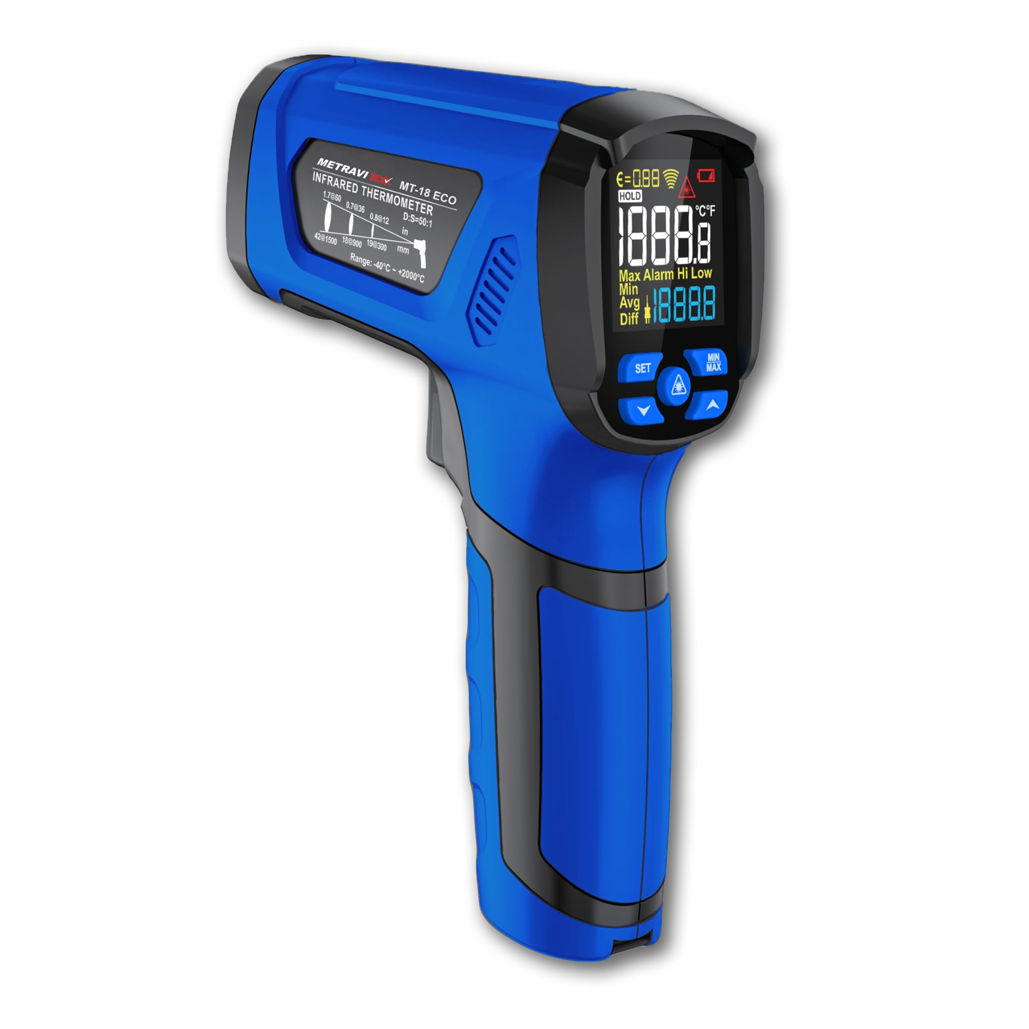 Metravi MT-18 ECO Non-contact Industrial Infrared Thermometer for 2000°C with high 50:1 D:S Ratio and K-type thermocouple-image-31