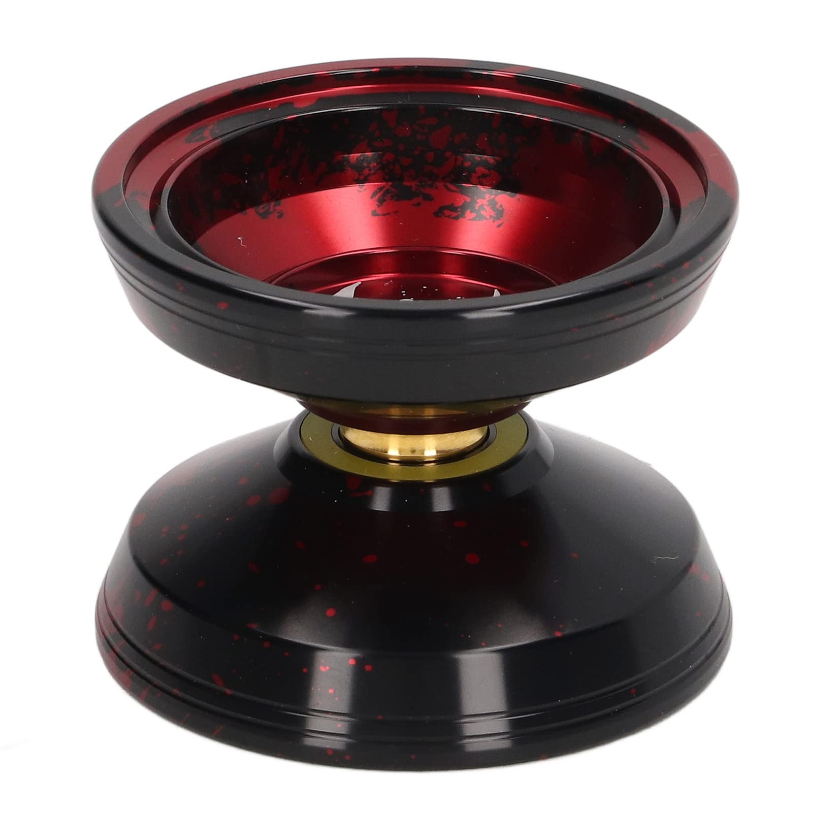 Kids Yoyo Ball, Unresponsive Bearing Stable Rotation Alloy Yoyo Toy with Glove Rope for Children (Red Black)