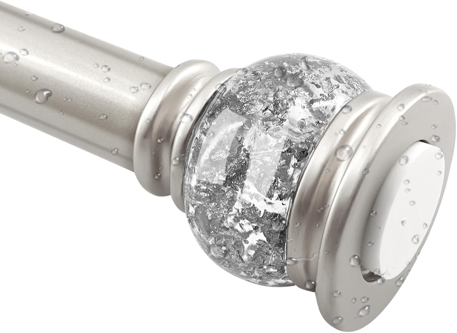 Shower Curtain Rod 27 to 60 Inch,1 Inch Diameter Shower Rod for Bathroom, No Drilling Tension Curtain Rod for Window, Adjustable Spring Tension Rod,No Drilling ?No Rust,Silver Silver-S